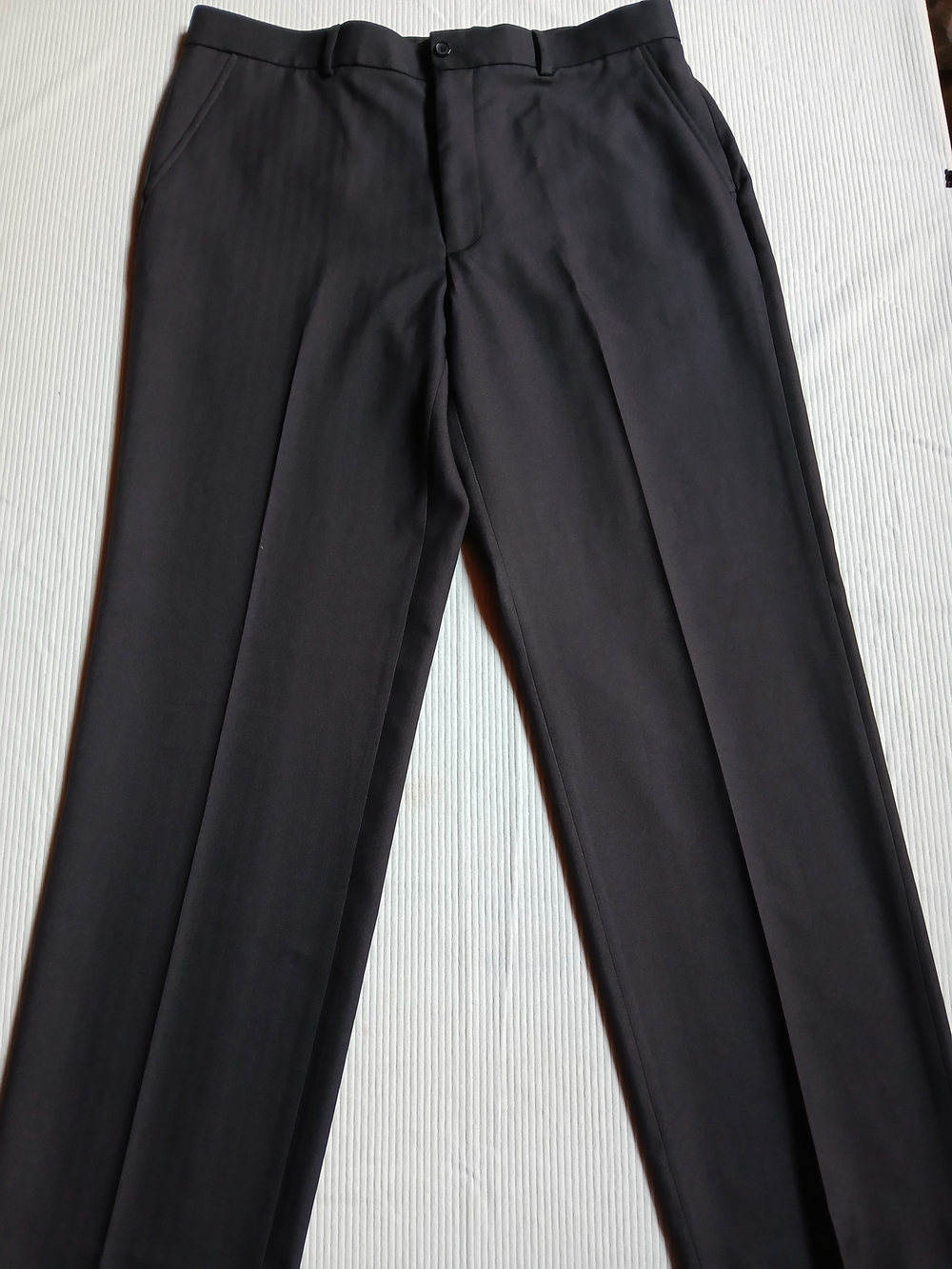 Perry Ellis Portfolio Men's Pants 36x32 Flat Front Herringbone Dress Slacks - Picture 2 of 9